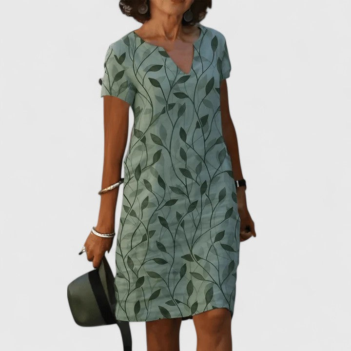 Claire™ Leaf Print Summer Dress