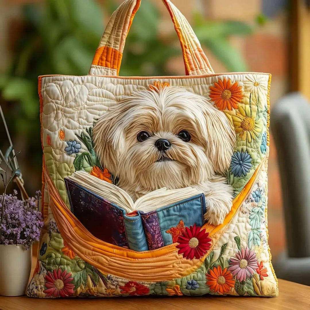 Emilia™ Shih Tzu with Books and Flowers