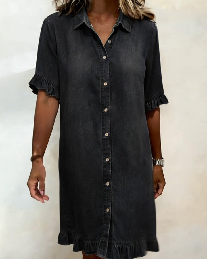 Thea™ denim dress with flattering ruching