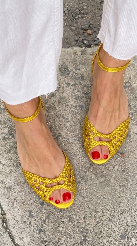 Isadora™ Woven Gold Sandals