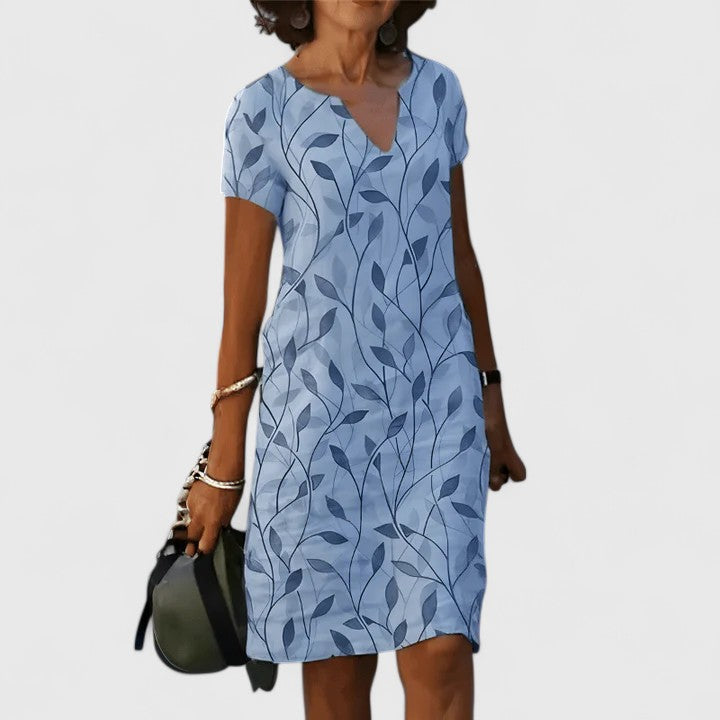 Claire™ Leaf Print Summer Dress