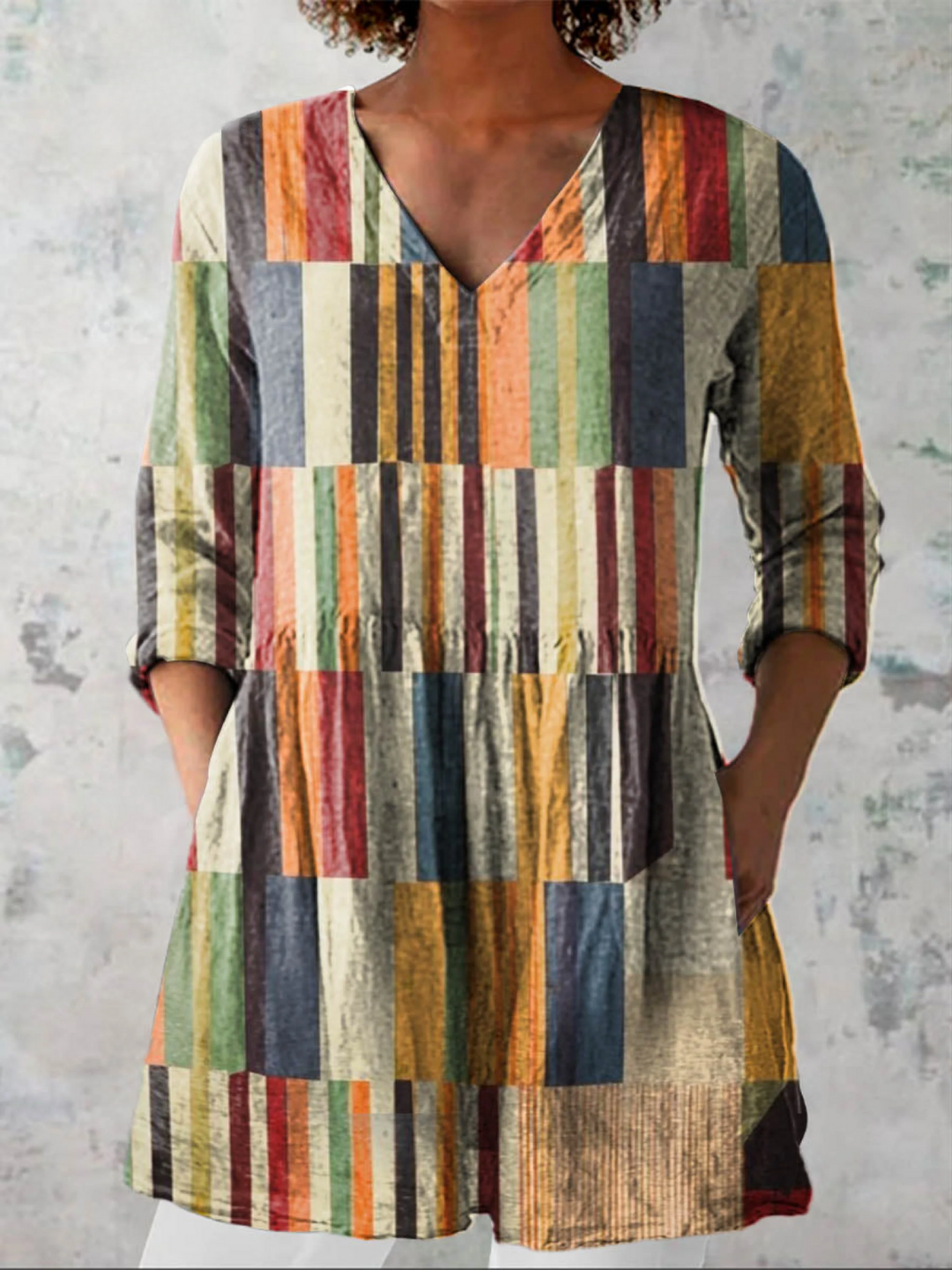 Chloe™ Long Blouse with V-Neck