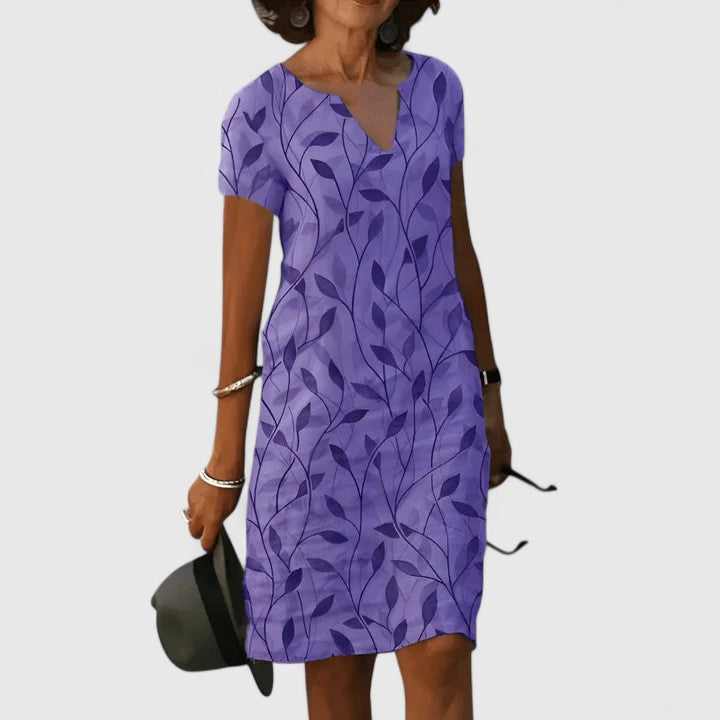 Claire™ Leaf Print Summer Dress