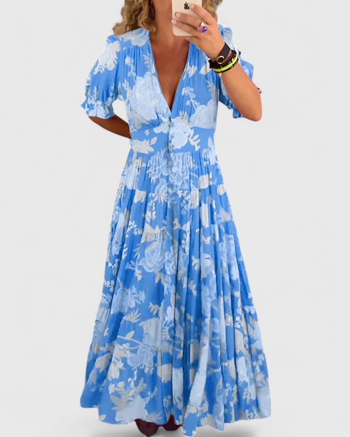 Minelda™  Floral V-neck Dress