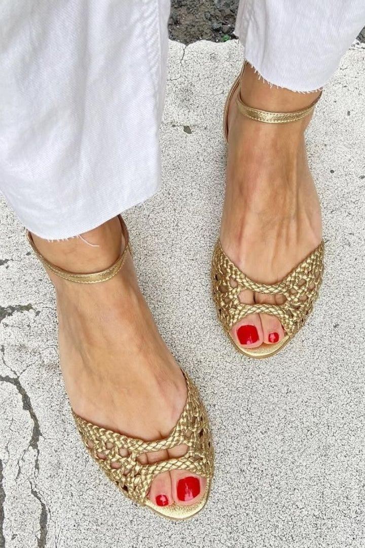 Isadora™ Woven Gold Sandals