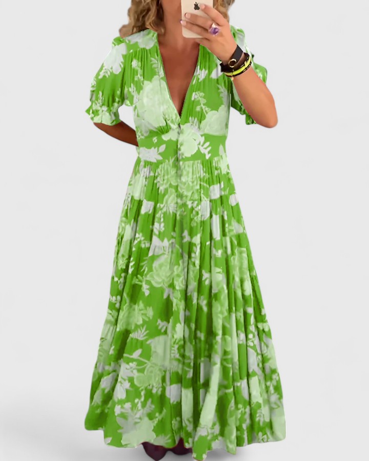 Minelda™  Floral V-neck Dress