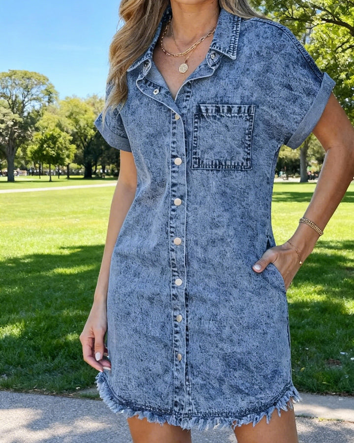 Kaelia™ Denim Shirt Dress