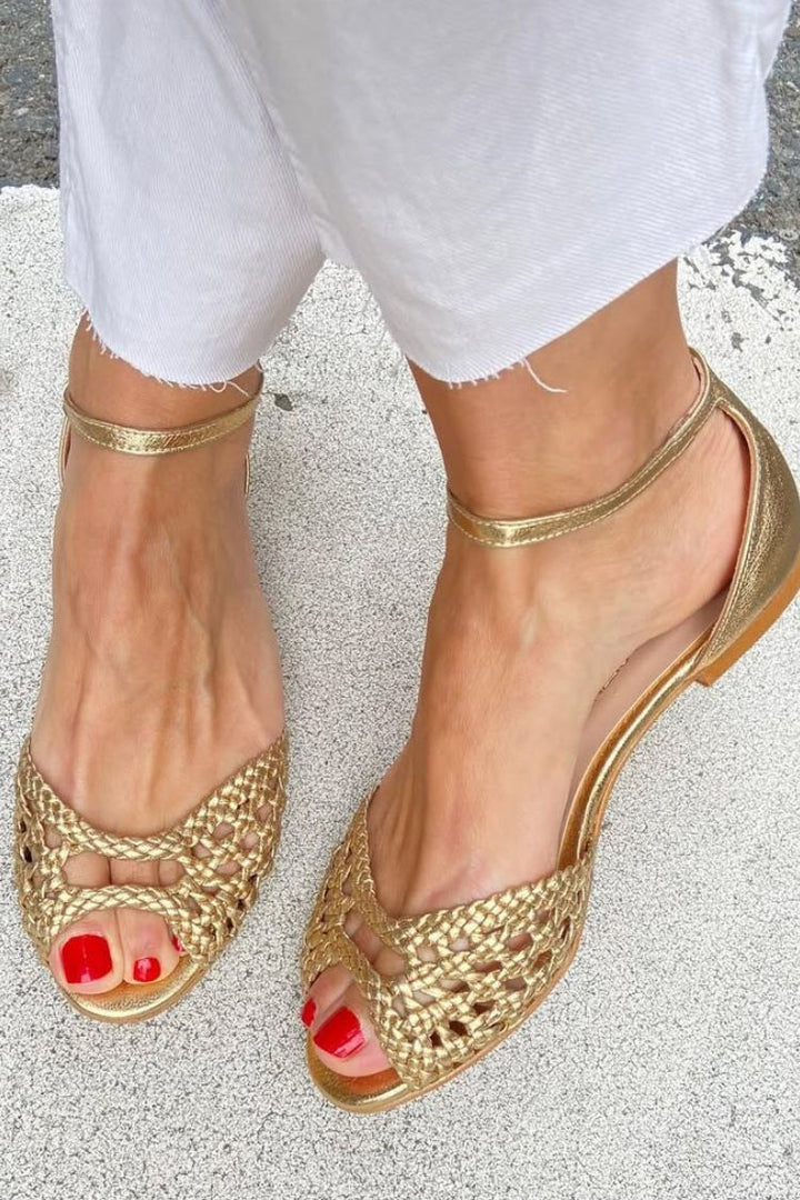 Isadora™ Woven Gold Sandals