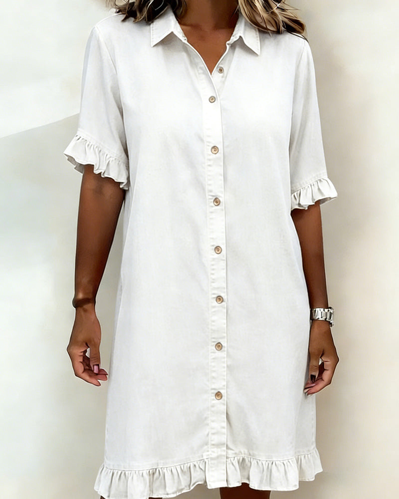 Thea™ denim dress with flattering ruching
