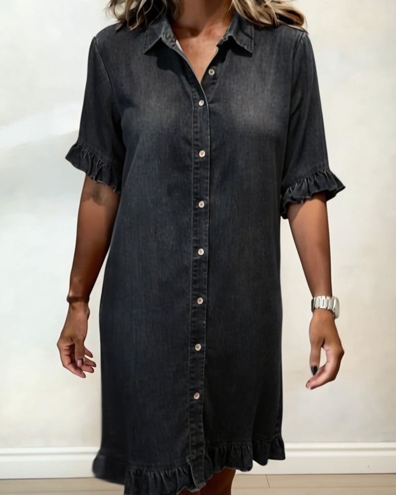 Thea™ denim dress with flattering ruching