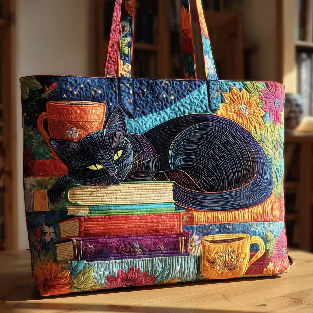 Lila™ Black Cat with Books and Mugs