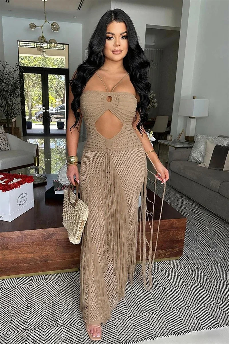 Zahara™ Crochet Fringe Maxi Cover-Up