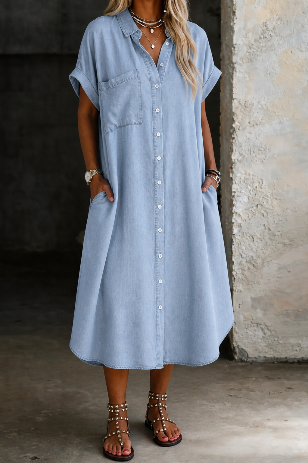 Karen™ Denim Style Shirt Dress