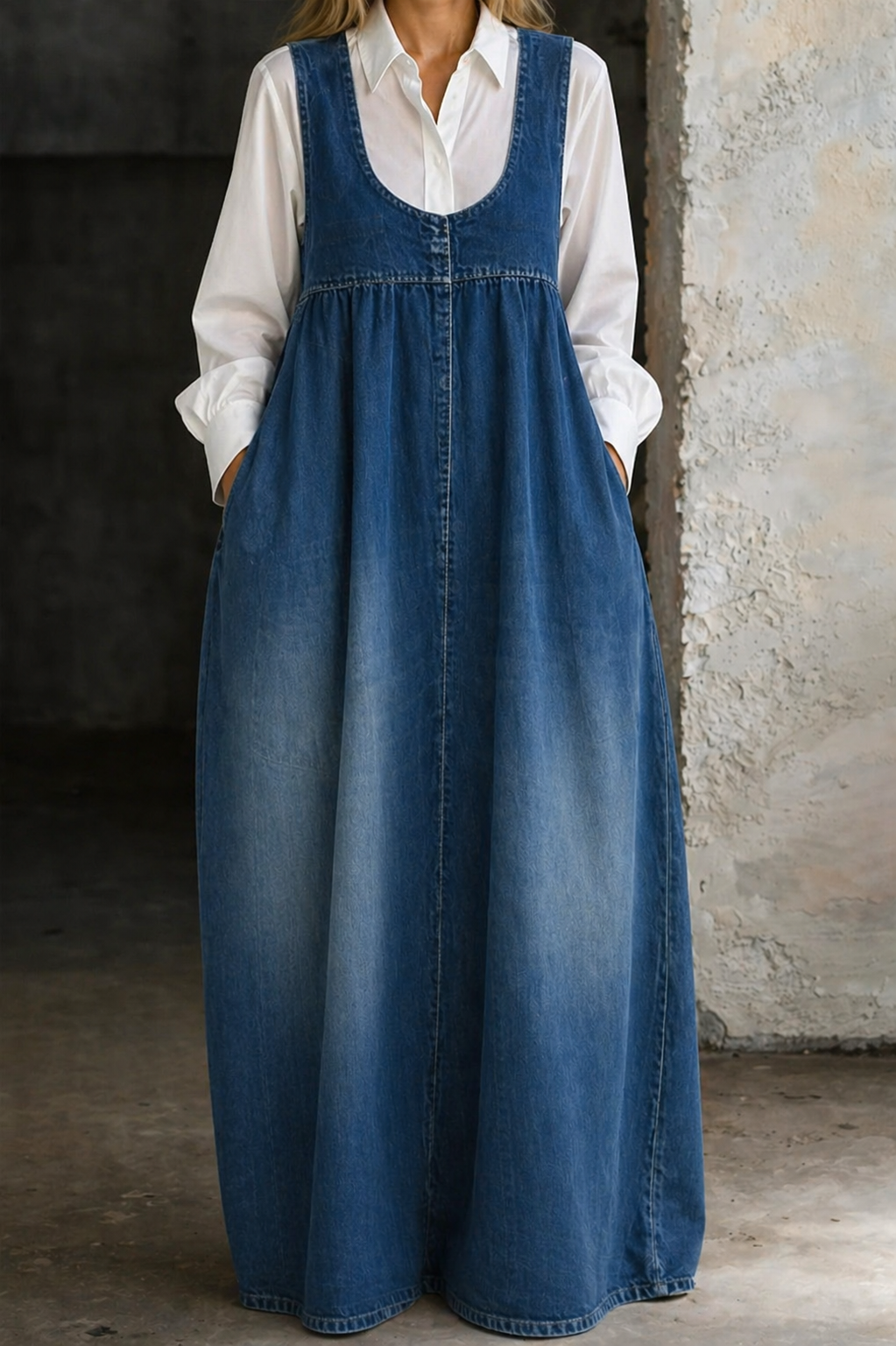 Veronica™  Loose Denim Vest Dress