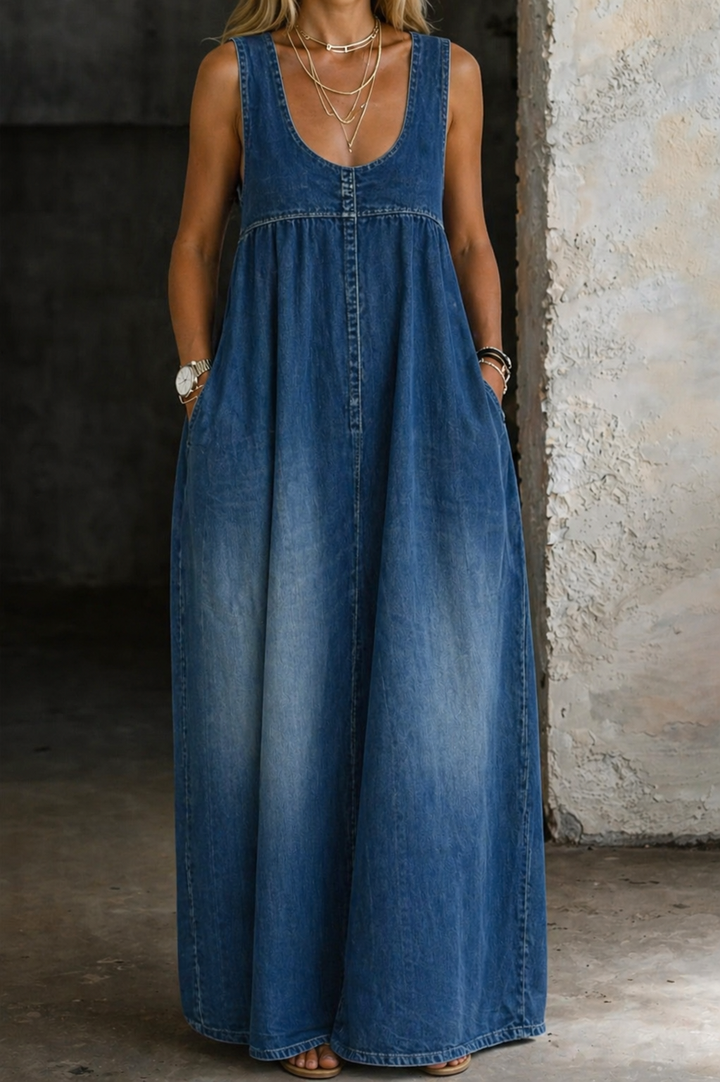 Veronica™  Loose Denim Vest Dress
