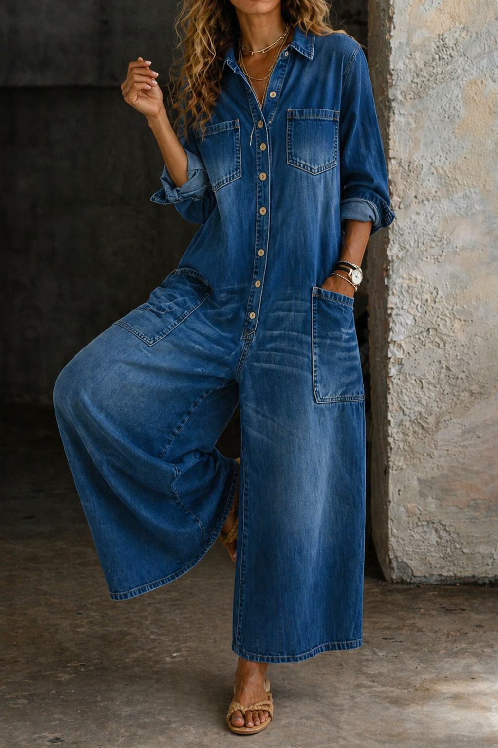 Vivienne™ Casual Denim Jumpsuit