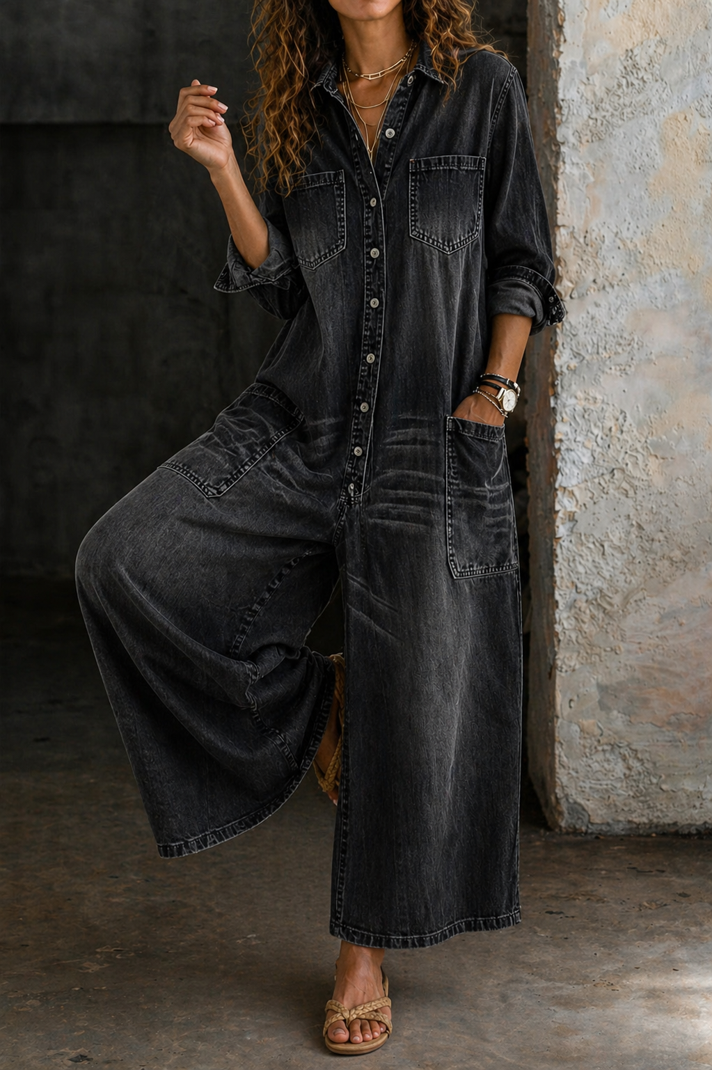 Vivienne™ Casual Denim Jumpsuit