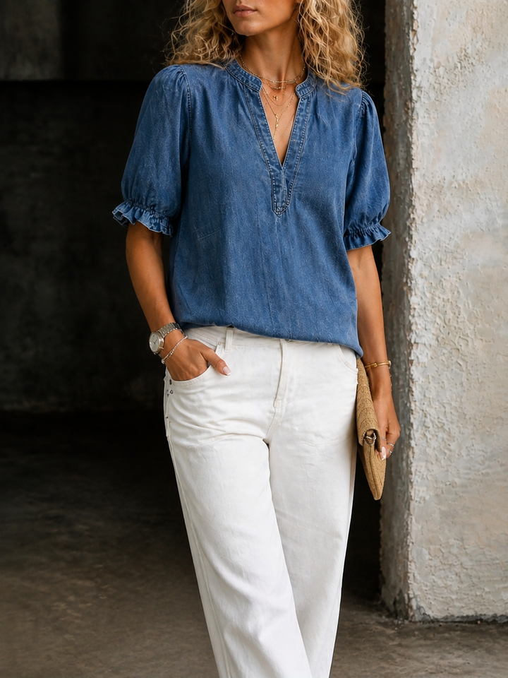 Ashley™ Vintage V-Neck Denim