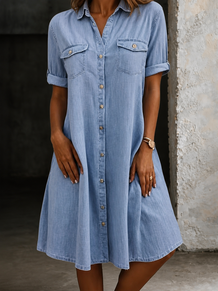 Patricia™ Denim Style Midi Dress