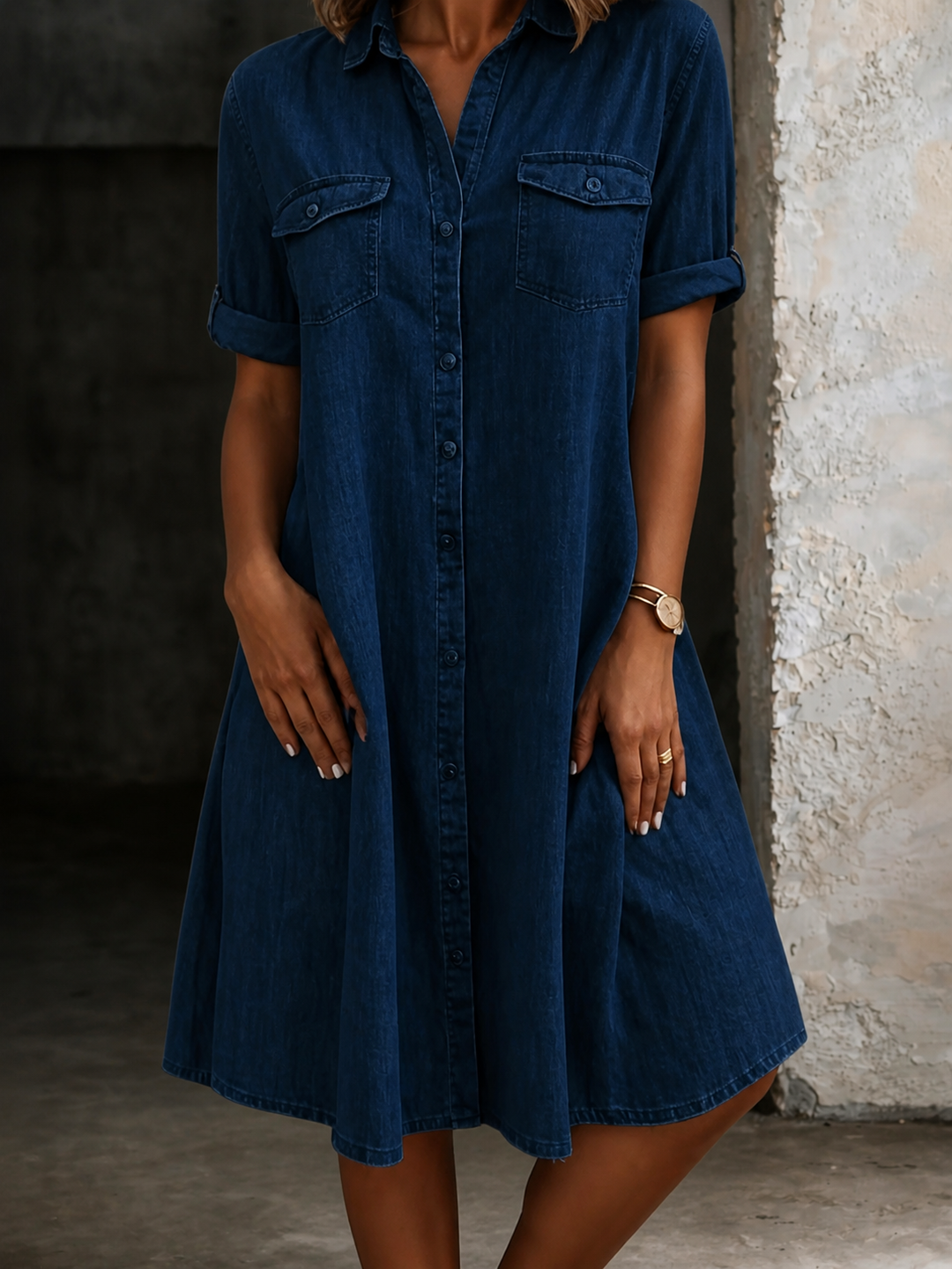 Patricia™ Denim Style Midi Dress