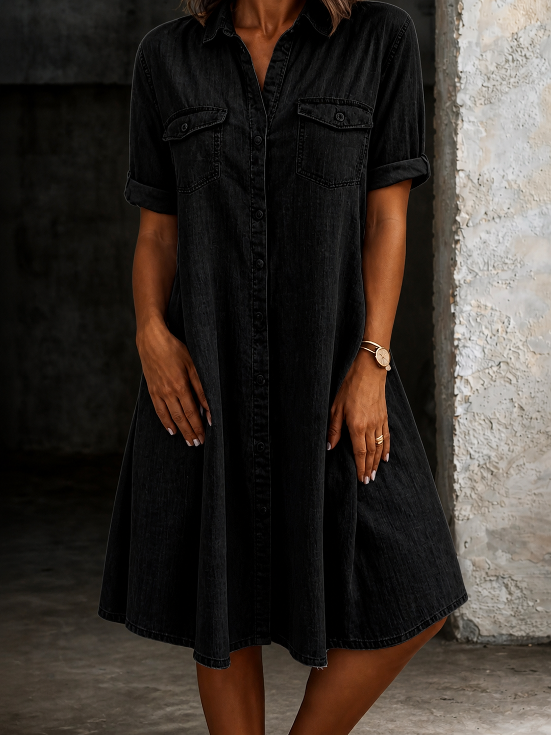 Patricia™ Denim Style Midi Dress