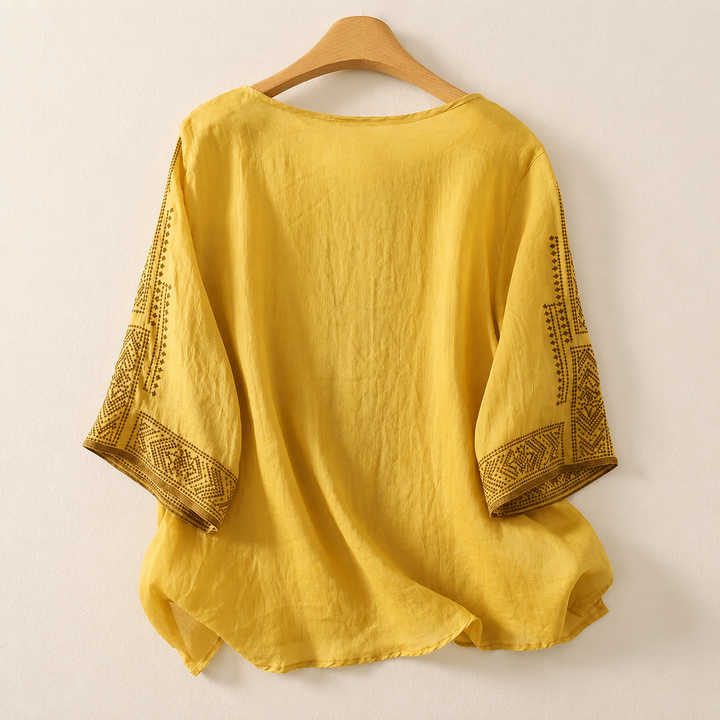 Celine™ Cotton Linen Blouse