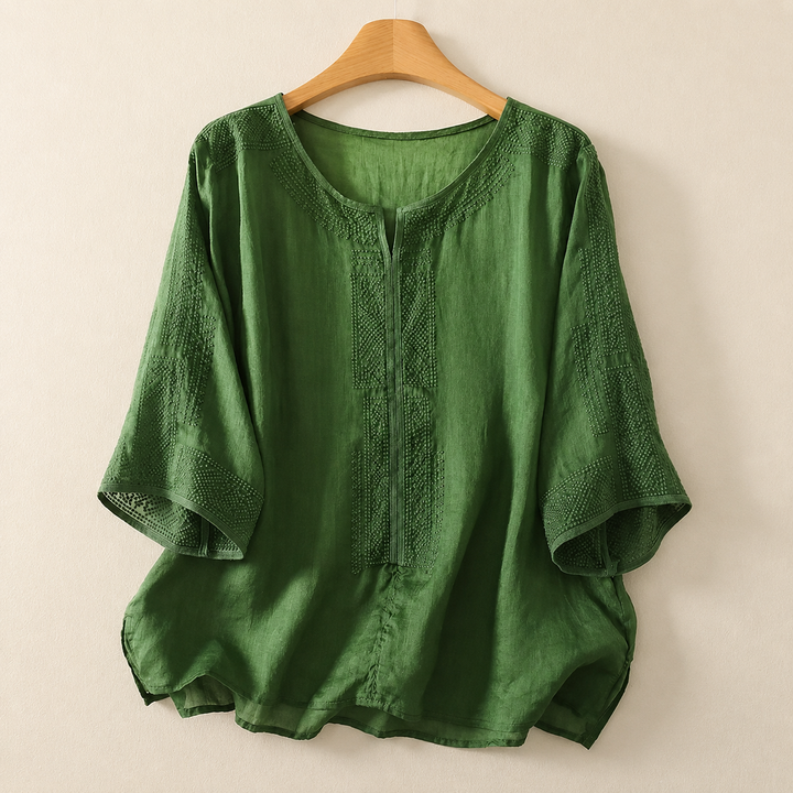 Celine™ Cotton Linen Blouse