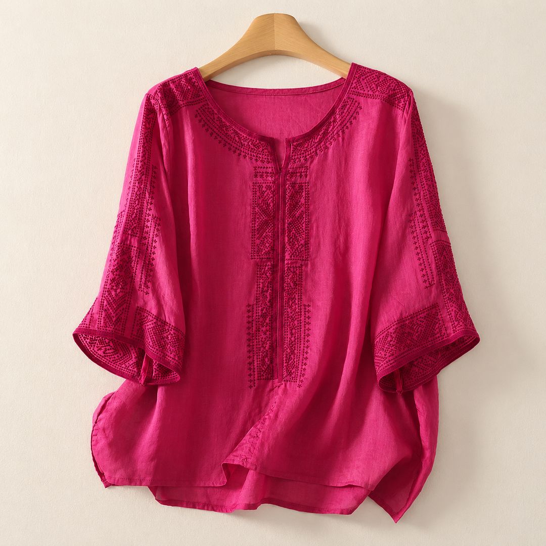 Celine™ Cotton Linen Blouse