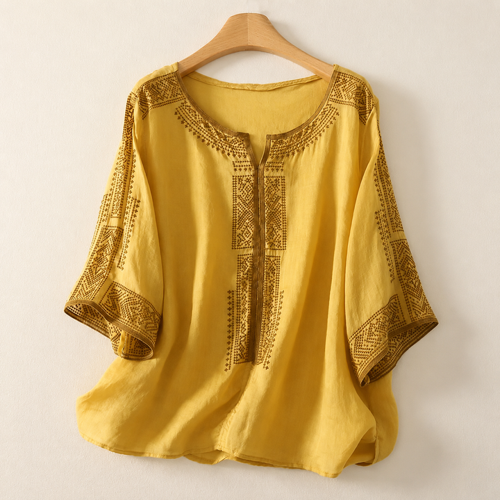 Celine™ Cotton Linen Blouse