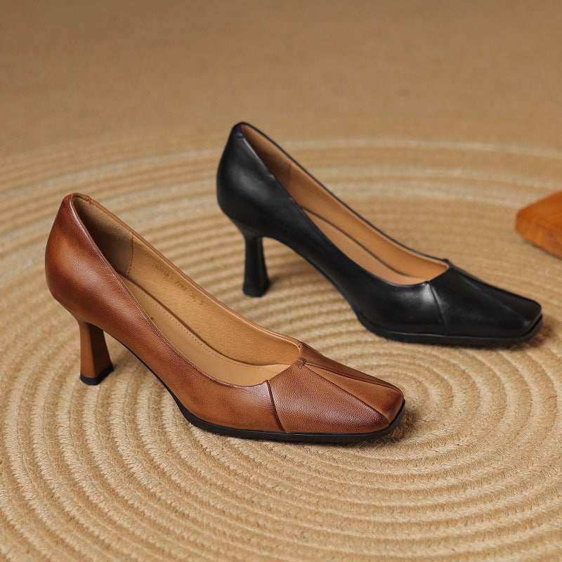 MARISOL™ Leather Square-Toe Pumps