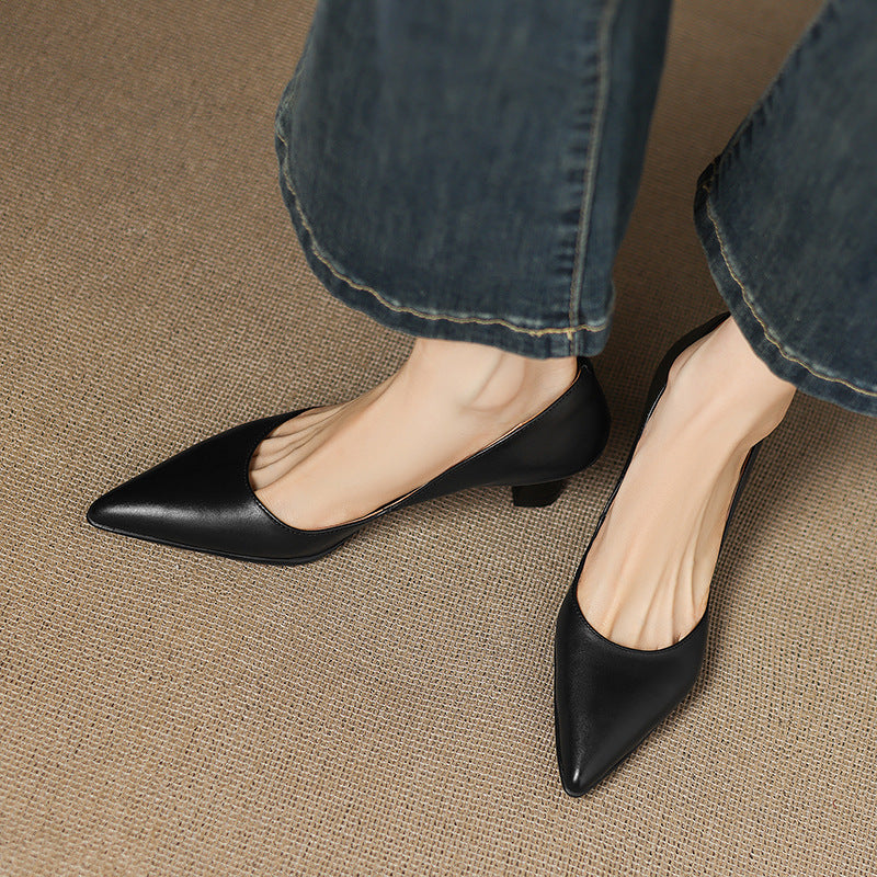 CALENNE™ Leather Kitten Heels
