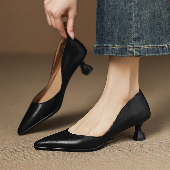 CALENNE™ Leather Kitten Heels