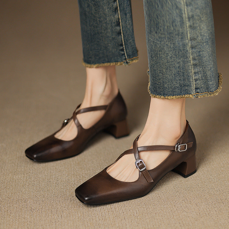 MARVANE™ Leather Kitten Heels