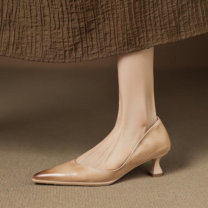 CALENNE™ Leather Kitten Heels