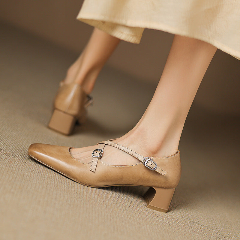 MARVANE™ Leather Kitten Heels