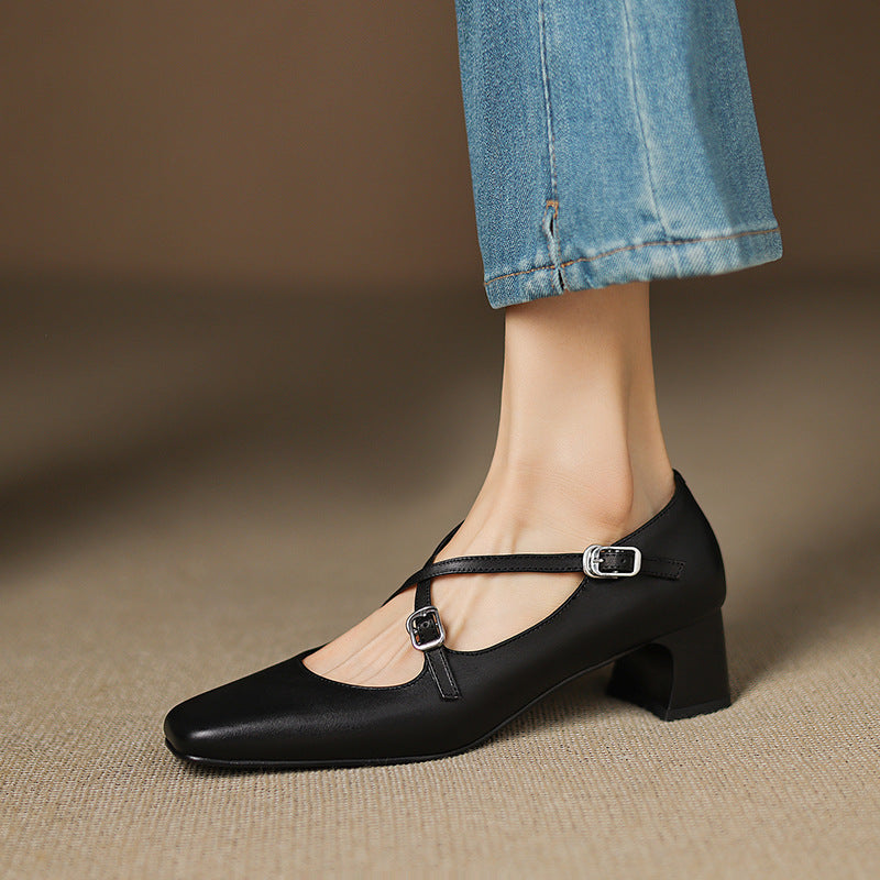 MARVANE™ Leather Kitten Heels