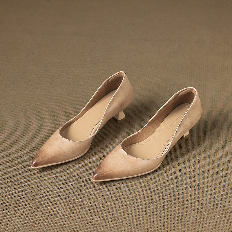 CALENNE™ Leather Kitten Heels