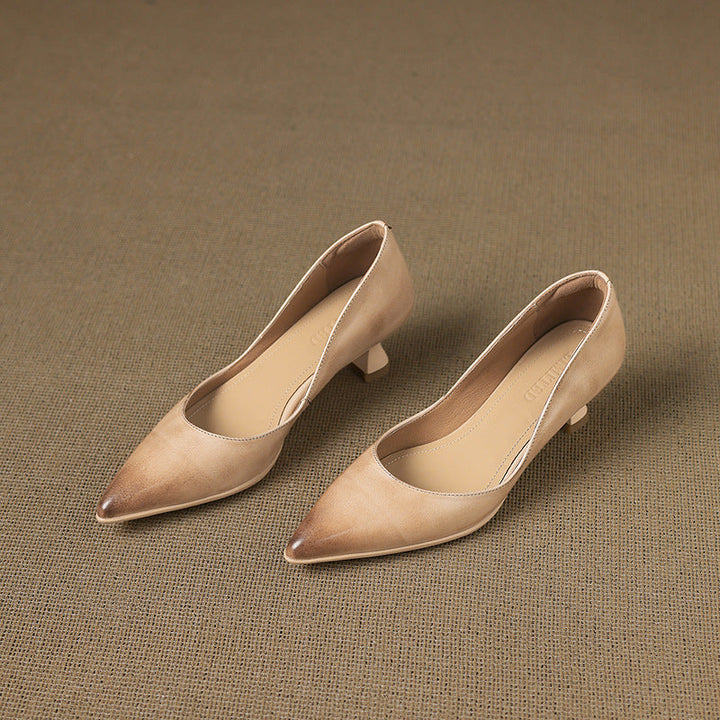 CALENNE™ Leather Kitten Heels