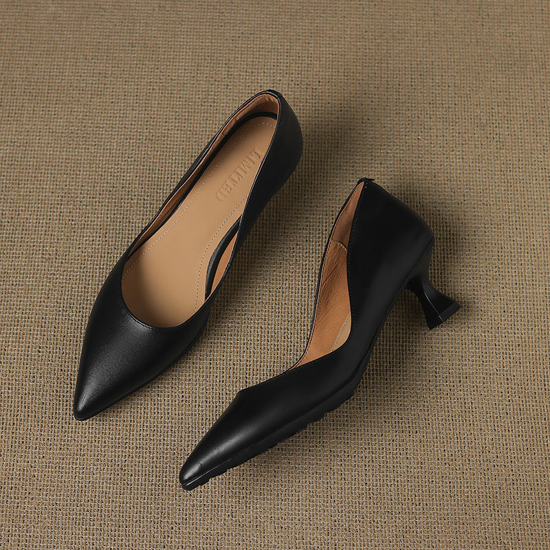 CALENNE™ Leather Kitten Heels