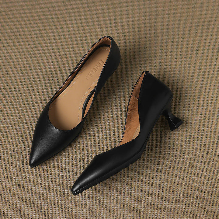 CALENNE™ Leather Kitten Heels