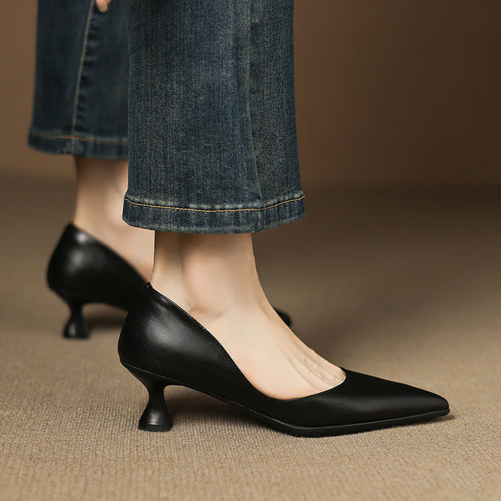 CALENNE™ Leather Kitten Heels
