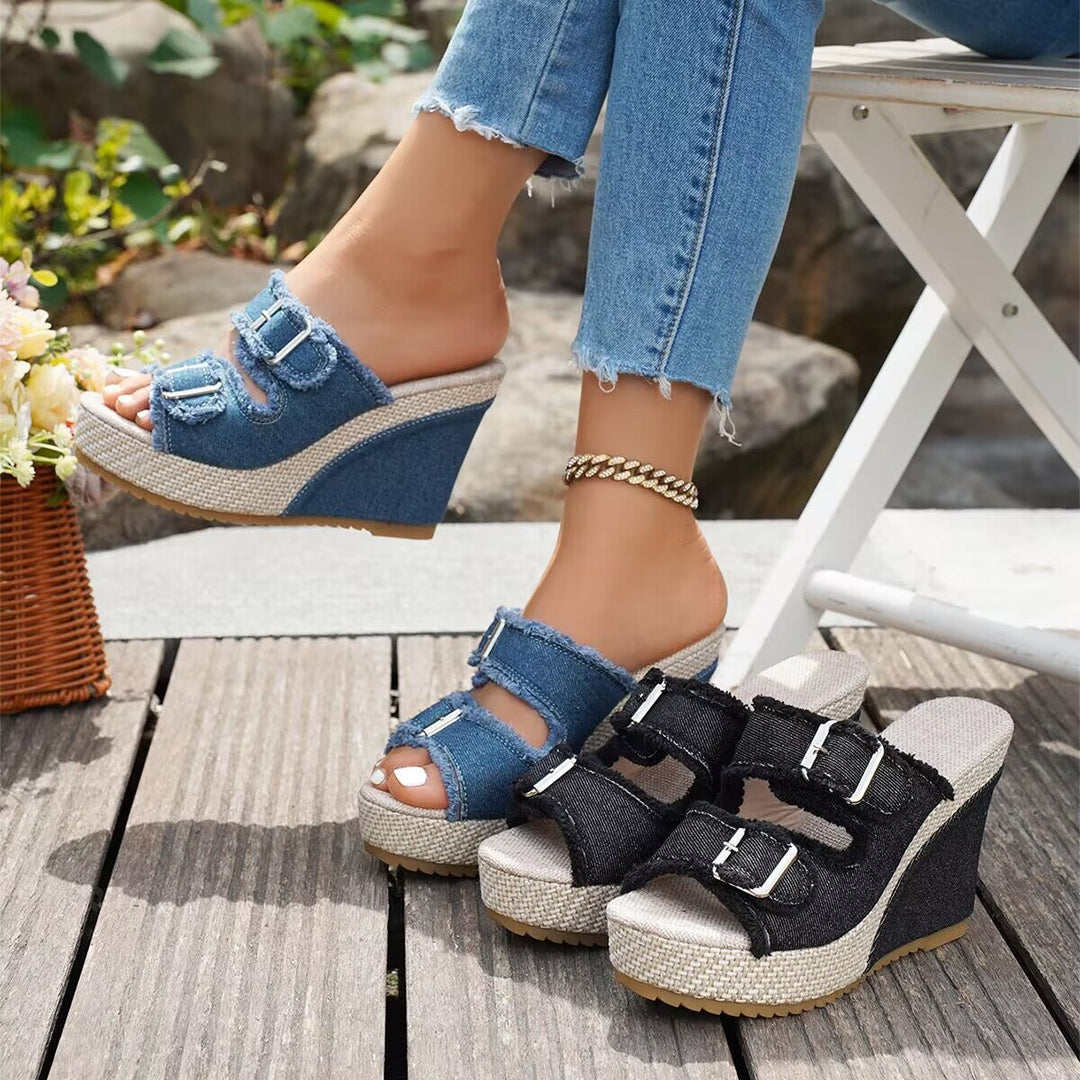 Atelier™ Fray Edge Wedge Sandals