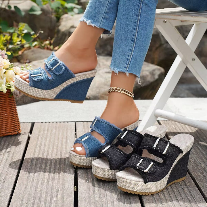 Atelier™ Fray Edge Wedge Sandals