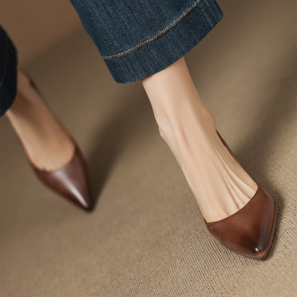 CALENNE™ Leather Kitten Heels