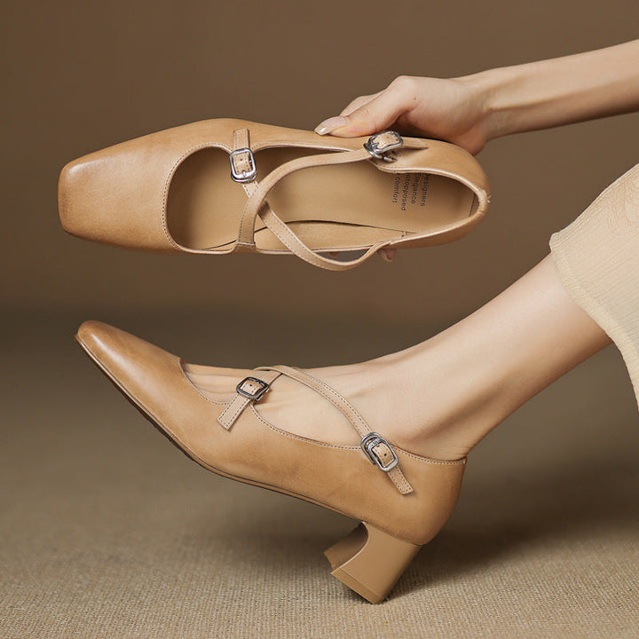 MARVANE™ Leather Kitten Heels