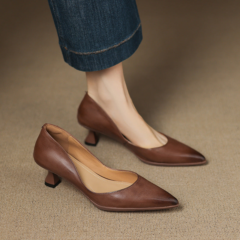 CALENNE™ Leather Kitten Heels
