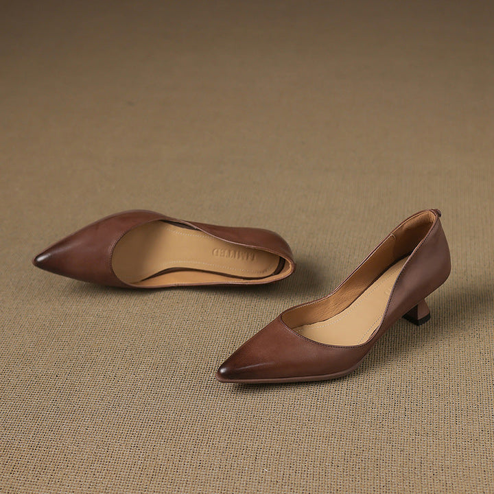 CALENNE™ Leather Kitten Heels