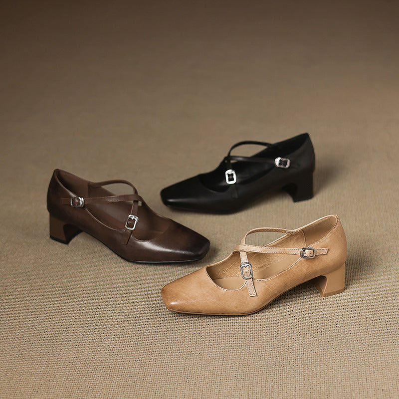MARVANE™ Leather Kitten Heels