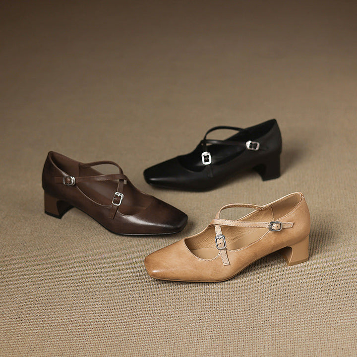 MARVANE™ Leather Kitten Heels
