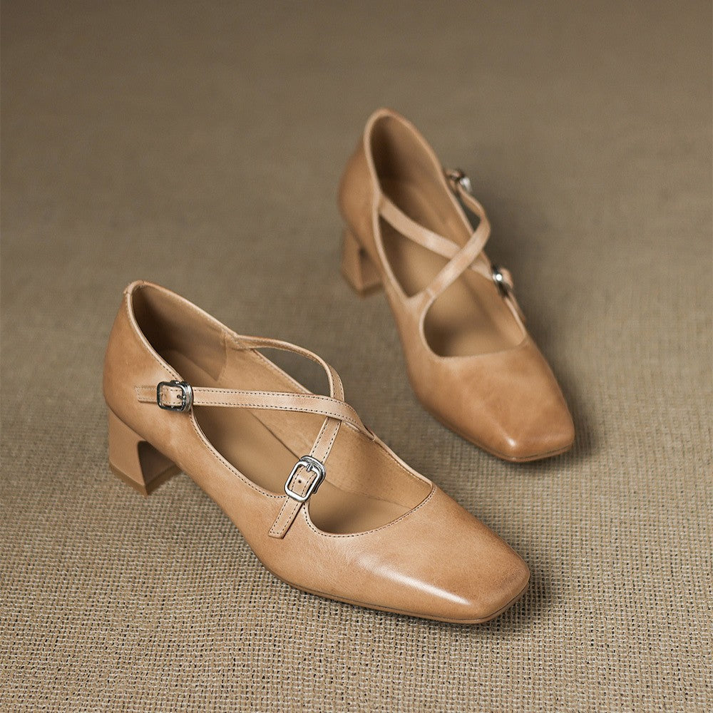 MARVANE™ Leather Kitten Heels